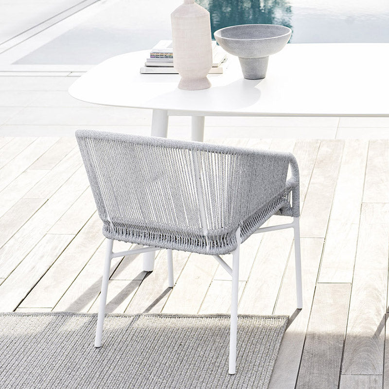 Aluminium white patio seating-comfortable white patio chair malta
