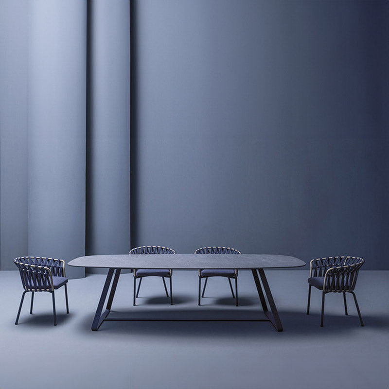 Design steel round table-comfortable armchairs malta