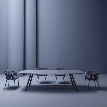 Design steel round table-comfortable armchairs malta