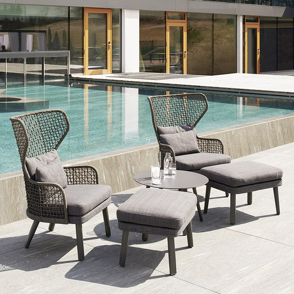 High back garden seating-footrest table ergonomic malta