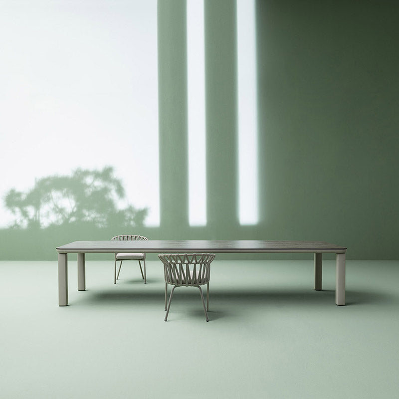 Long steel square table-seating ergonomic material malta
