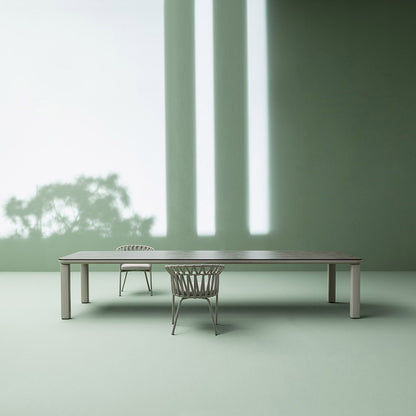 Long steel square table-seating ergonomic material malta