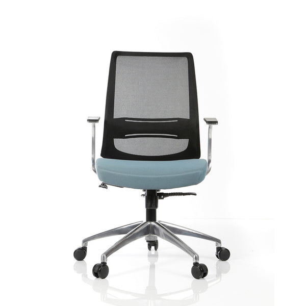 Lowback home office black blue chair-black blue lowback home office chair malta
