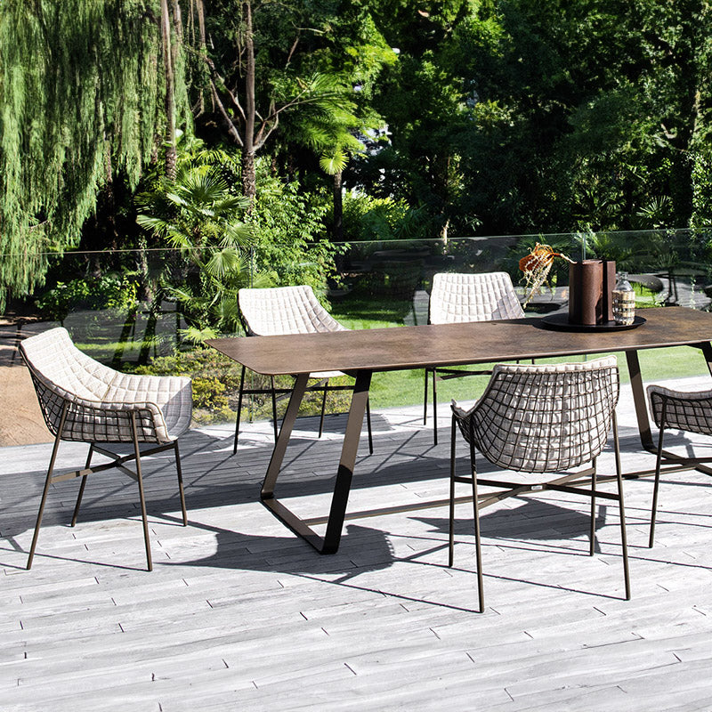 Outdoor garden square table-comfortable armchairs malta