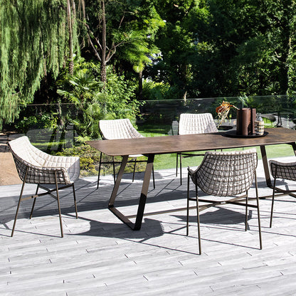 Outdoor garden square table-comfortable armchairs malta
