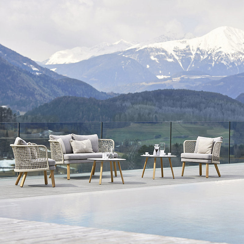 Outdoor white desk table- small tables comfortable seatings malta