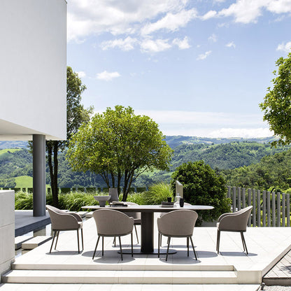 Patio dining round table-comfortable chairs ergonomic malta