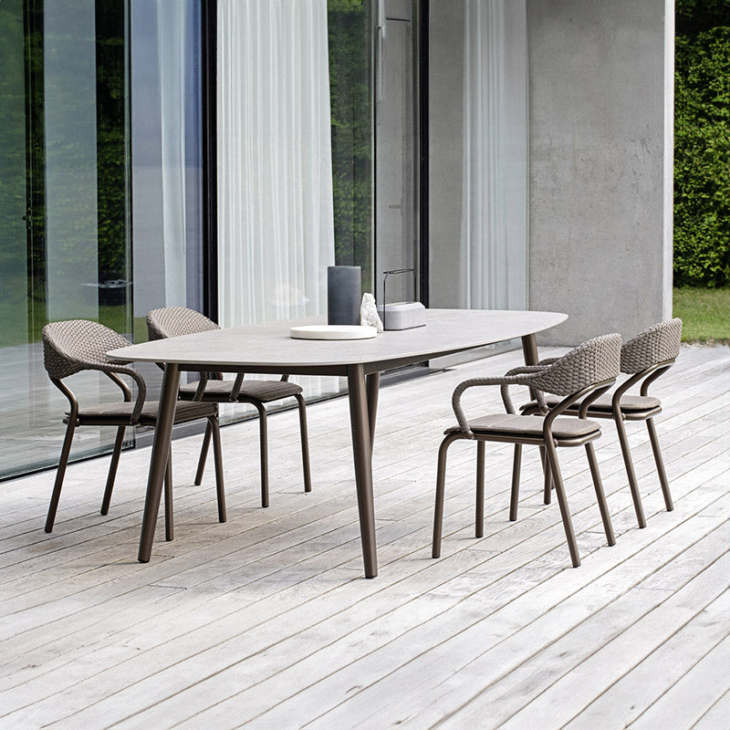 Patio modern square table-aluminium dining chairs malta