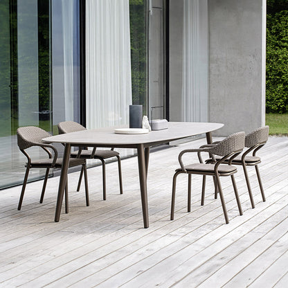 Patio modern square table-aluminium dining chairs malta