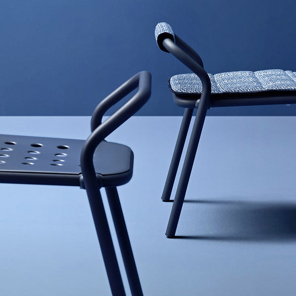 Steel standng darkblue chair-darkblue standing chair malta